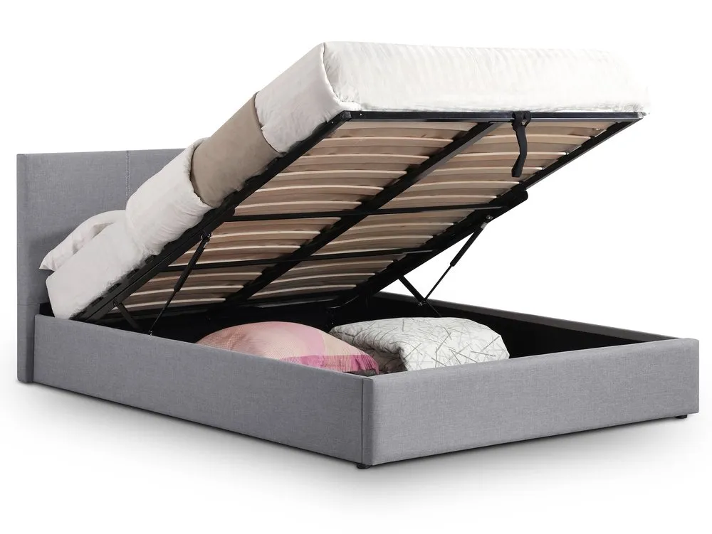 Julian Bowen Julian Bowen Rialto Grey Linen Fabric Ottoman Bed Frame