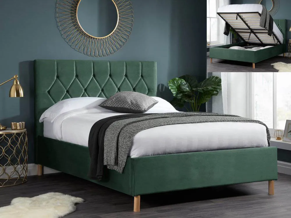 Birlea Birlea Loxley Green Fabric Ottoman Bed Frame