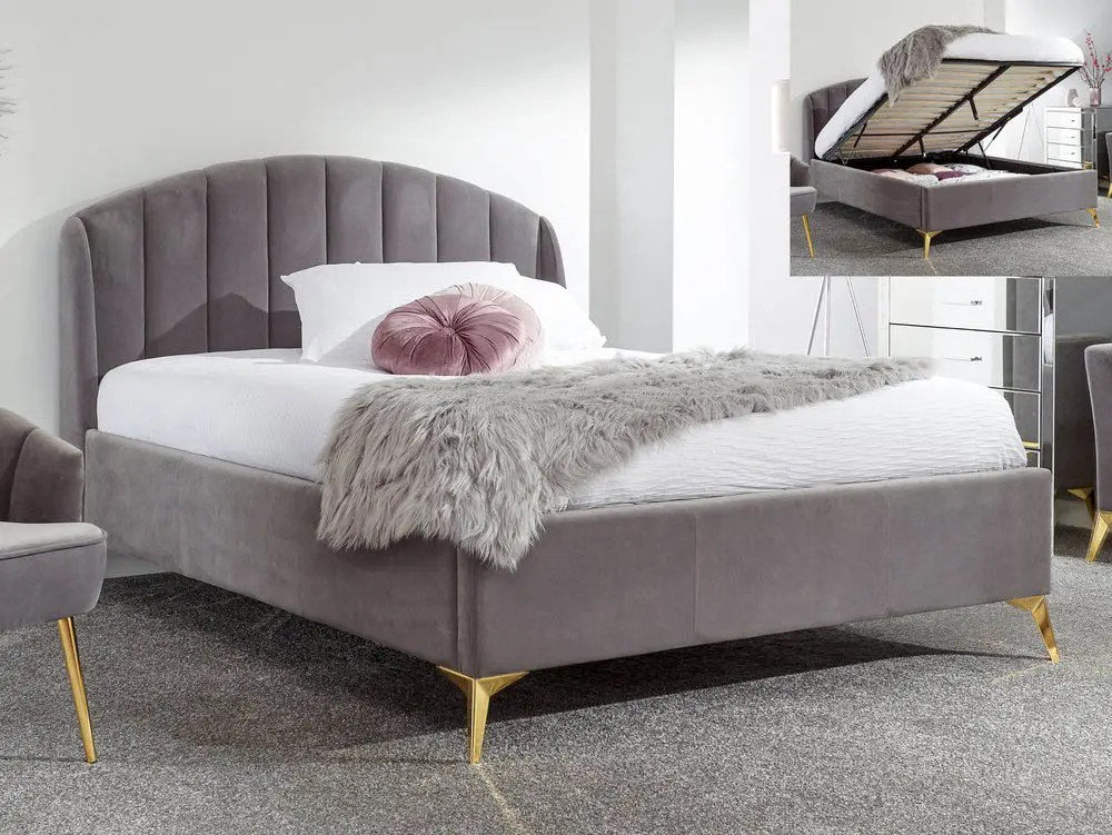 GFW GFW Pettine Grey Fabric Ottoman Bed Frame