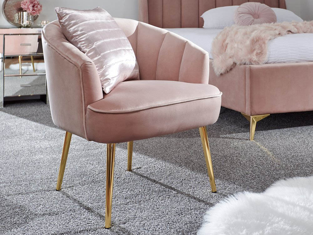 GFW GFW Pettine Pink Upholstered Fabric Accent Chair