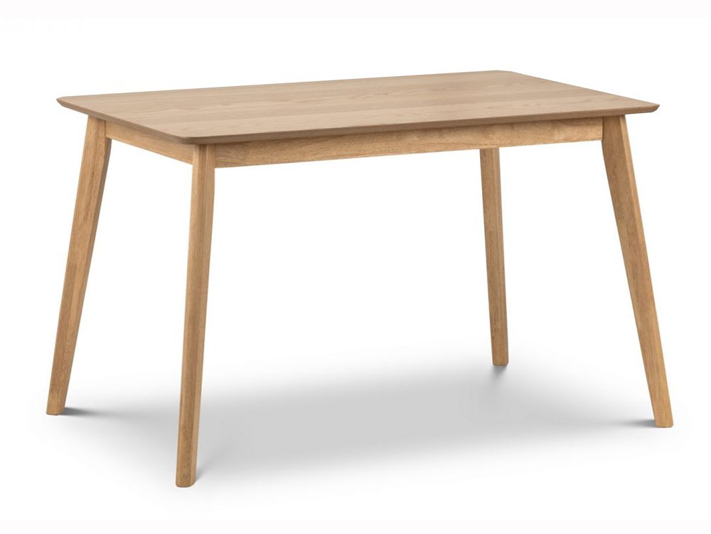 Julian Bowen Julian Bowen Boden 118cm Oak Veneer Dining Table and 4 Lars Chairs Set