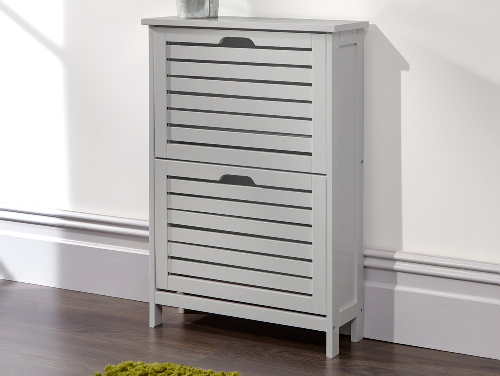 GFW GFW Bergen Grey 2 Tier Shoe Cabinet (Flat Packed)