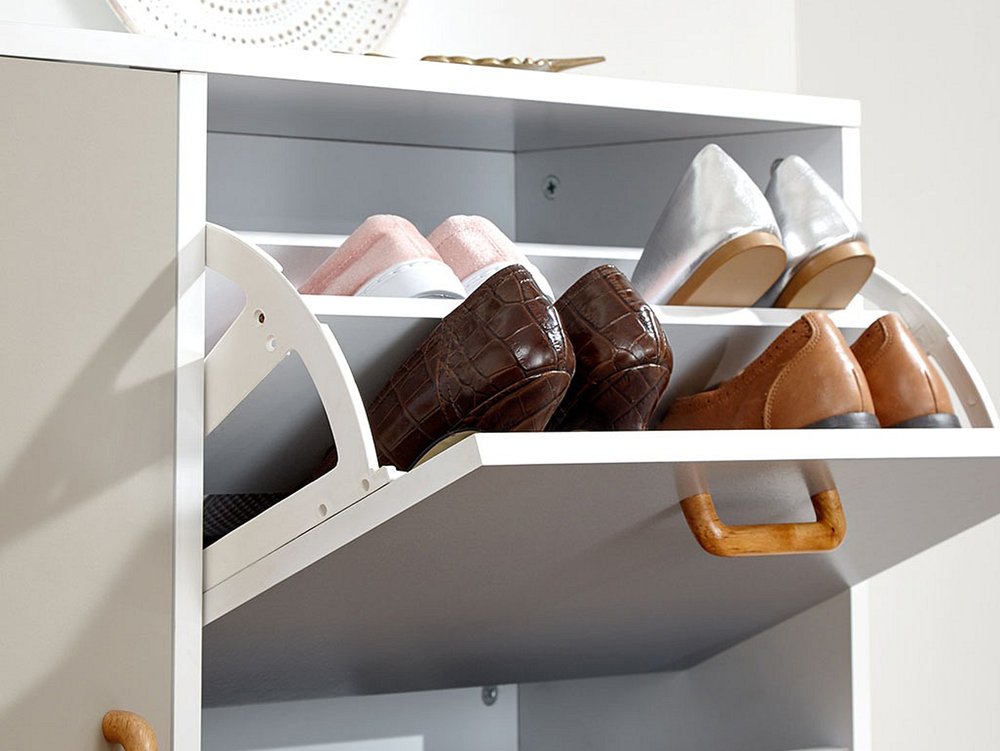 GFW GFW Delta White and Grey 1 Door 2 Drawer Shoe Cabinet (Flat Packed)