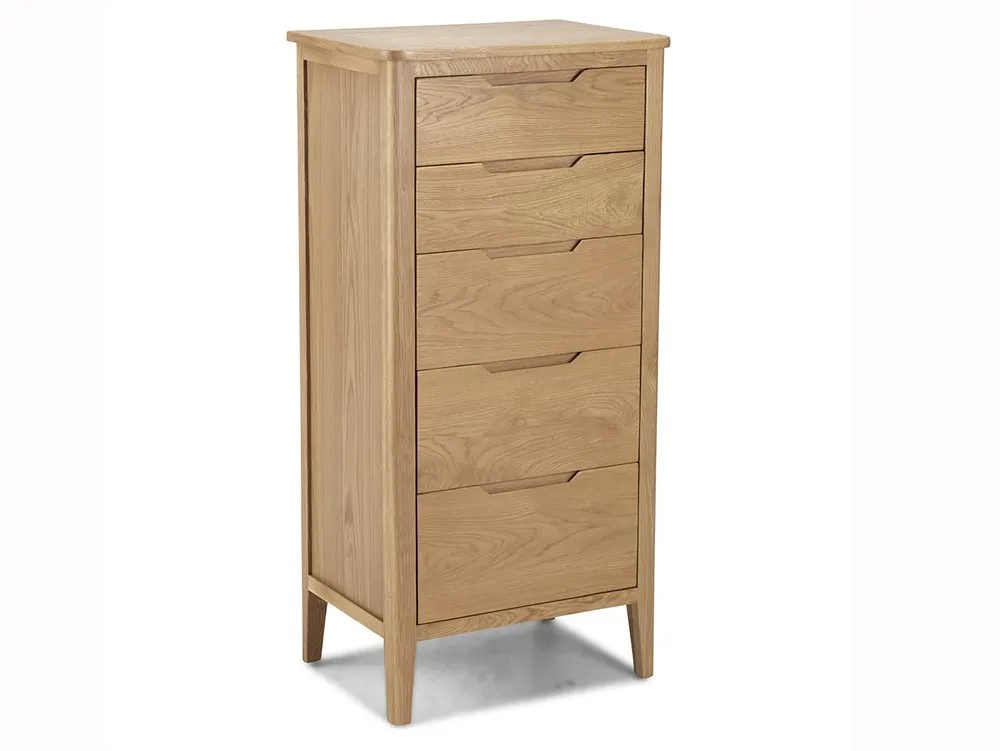 Archers Archers Keswick 5 Drawer Oak Wooden Tall Chest of Drawers (Assembled)