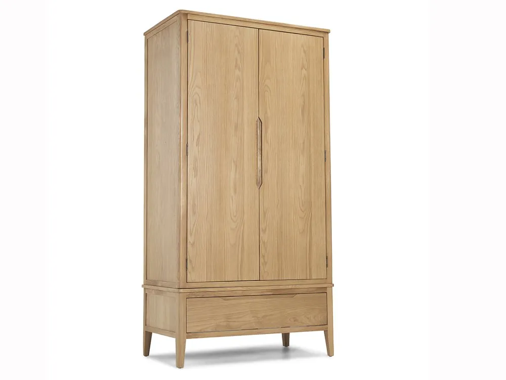 Archers Archers Keswick 2 Door 1 Drawer Oak Wooden Double Wardrobe (Part Assembled)