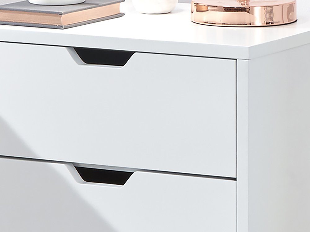 GFW GFW Nyborg 2 Drawer White Bedside Cabinet (Flat Packed)