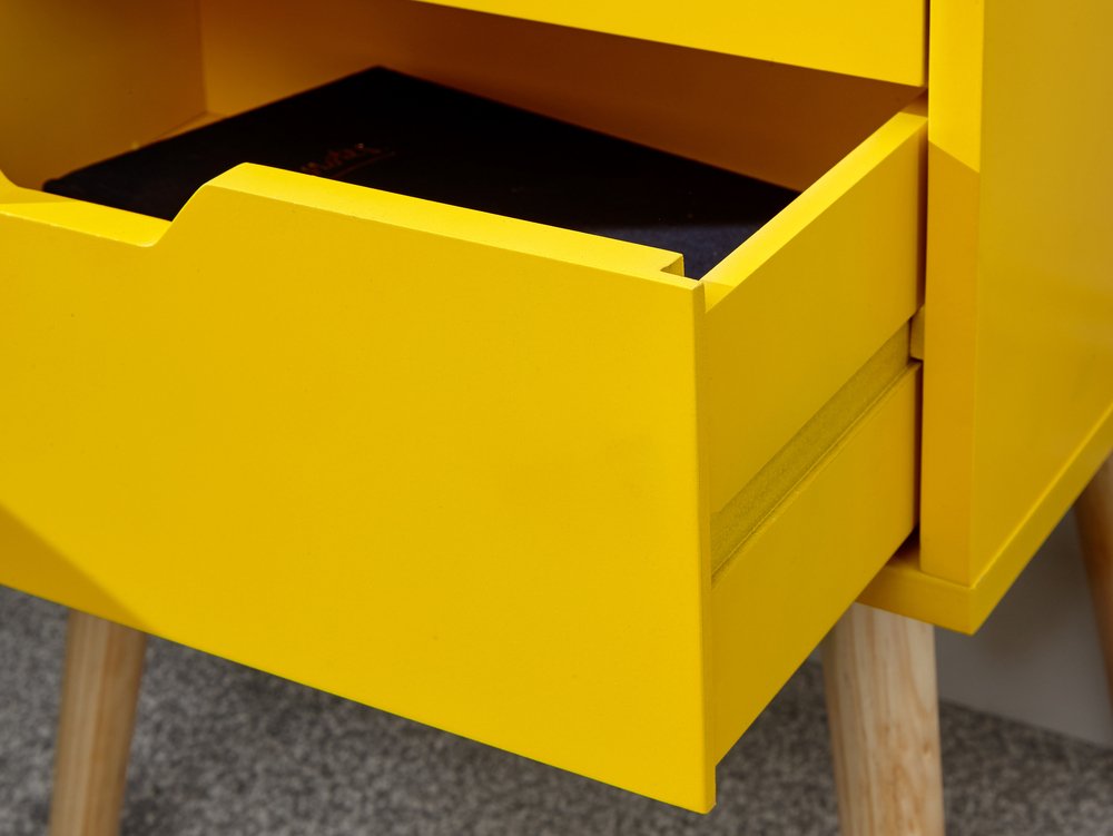 GFW GFW Nyborg 2 Drawer Yellow Set of 2 Bedside Cabinets (Flat Packed)