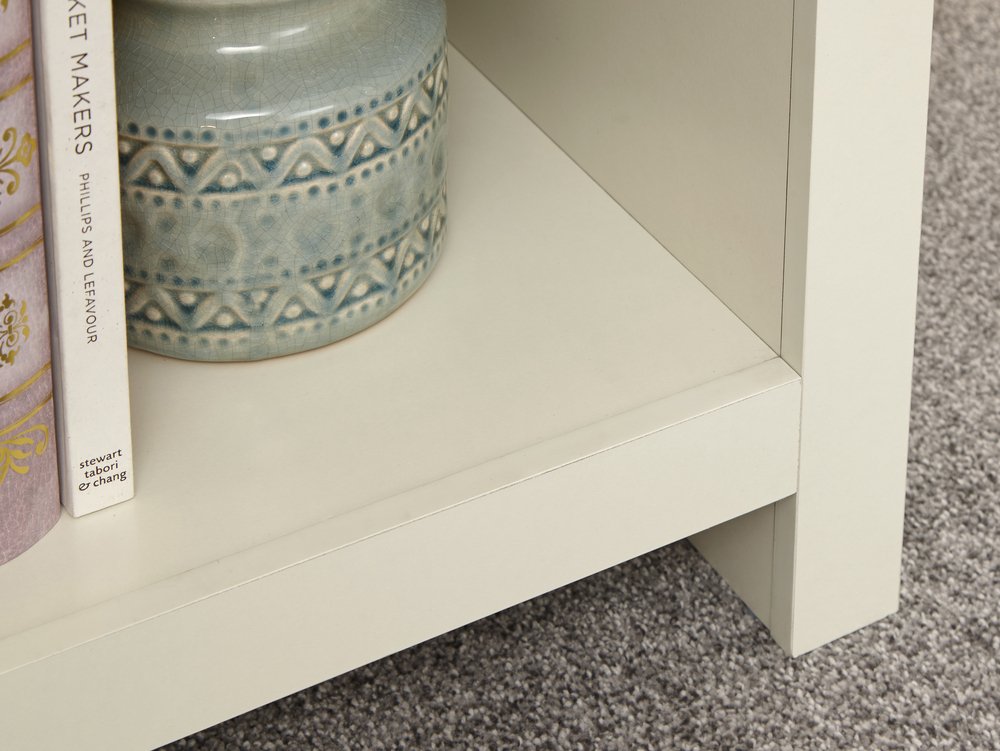 GFW GFW Lancaster Cream and Oak Side Table with Shelf (Flat Packed)