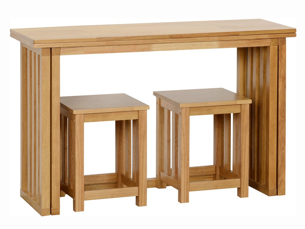 Seconique Seconique Richmond Oak Foldaway Extending Dining Table and 2 Stool Set