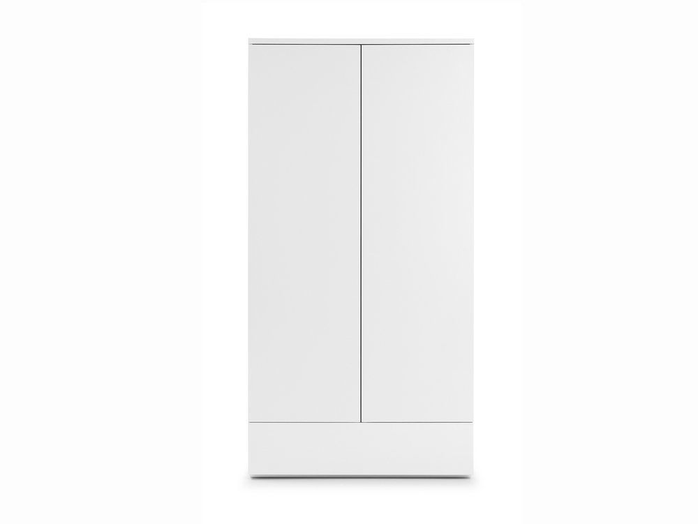 Julian Bowen Julian Bowen Monaco White High Gloss 2 Door 1 Drawer Wardrobe (Flat Packed)