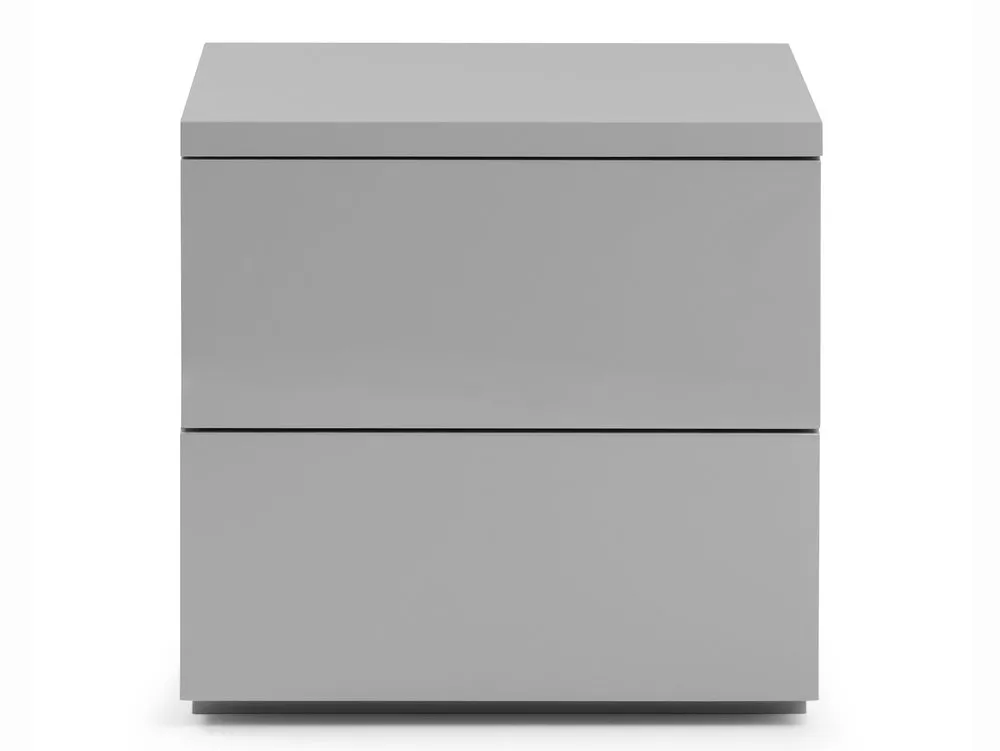 Julian Bowen Julian Bowen Monaco Grey High Gloss 2 Drawer Bedside Table