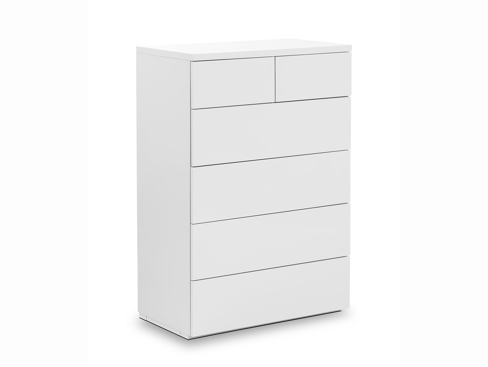 Julian Bowen Julian Bowen Monaco White High Gloss 4+2 Drawer Chest (Flat Packed)