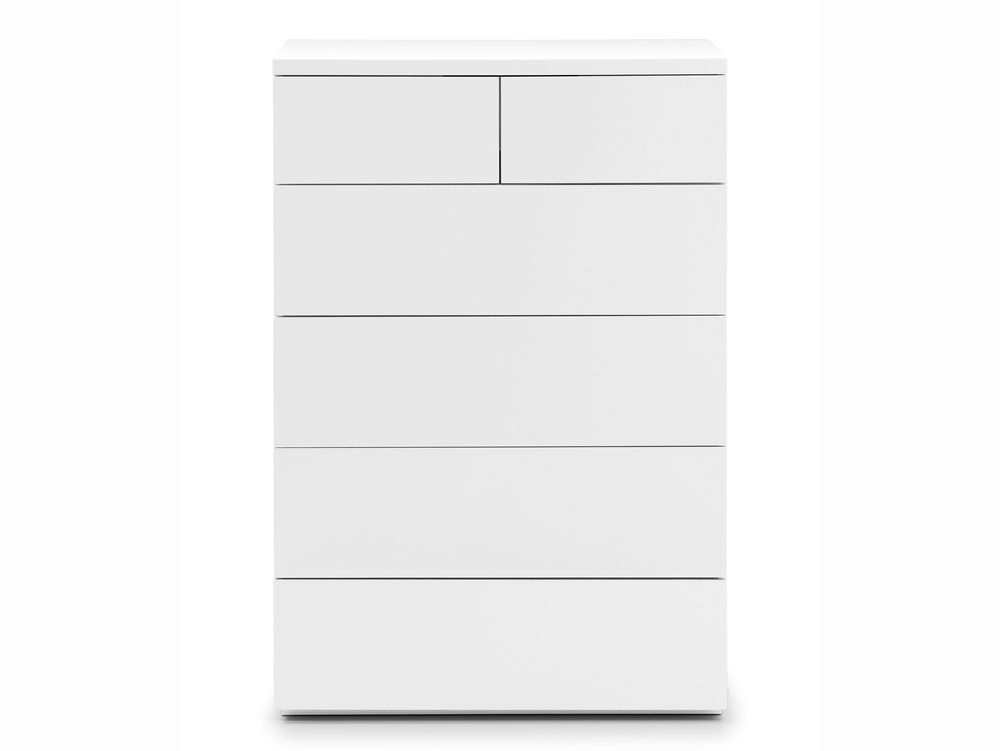 Julian Bowen Julian Bowen Monaco White High Gloss 4+2 Drawer Chest (Flat Packed)