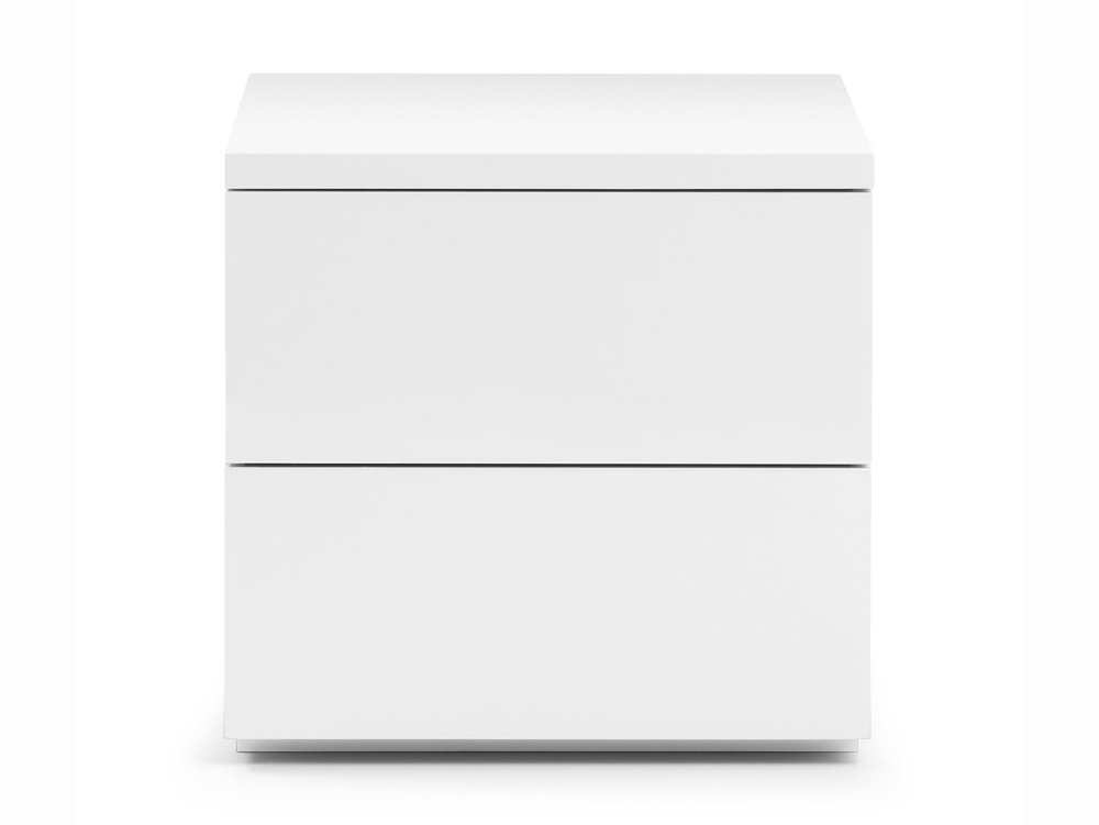 Julian Bowen Julian Bowen Monaco White High Gloss 2 Drawer Bedside Table (Flat Packed)