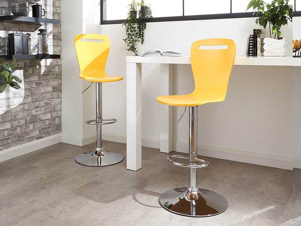 GFW GFW Long Island Yellow Gas Lift Bar Stools ( Pack of 2)