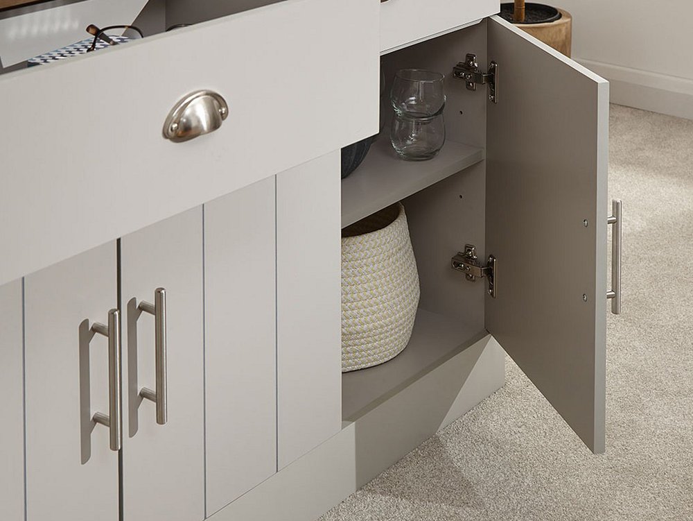GFW GFW Kendal Grey and Oak 3 Door 2 Drawer Large Sideboard (Flat Packed)