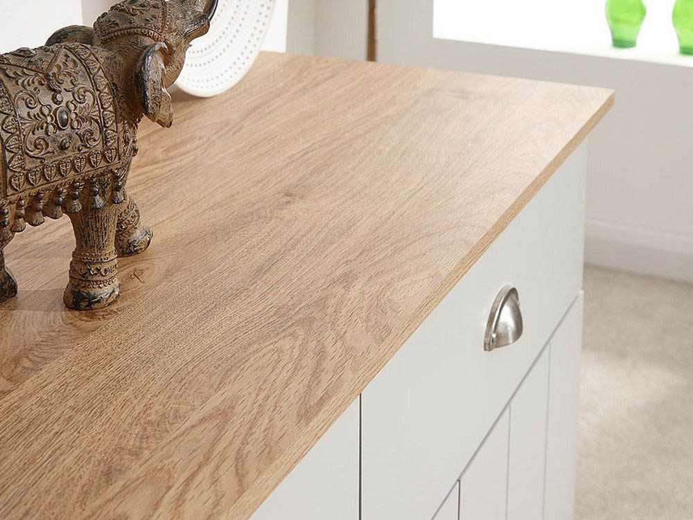 GFW GFW Kendal Grey and Oak 3 Door 2 Drawer Large Sideboard (Flat Packed)
