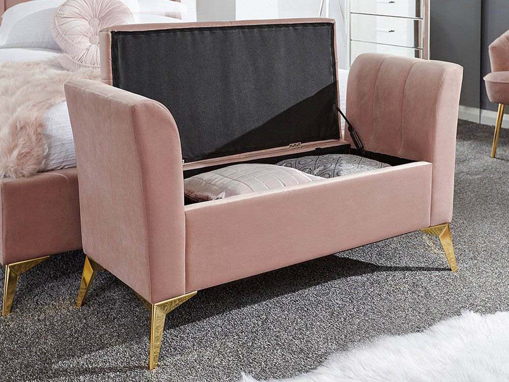GFW GFW Pettine Pink Upholstered Fabric Ottoman Storage Bench (Flat Packed)