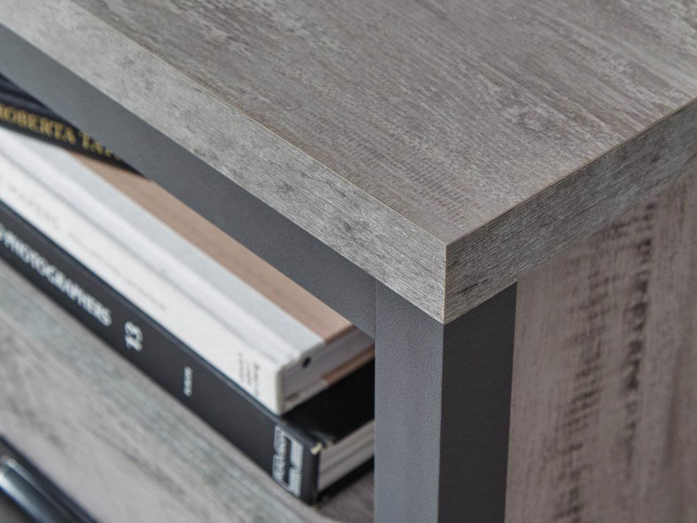 GFW GFW Boston Grey Wood Effect 2 Drawer Corner TV Cabinet (Flat Packed)