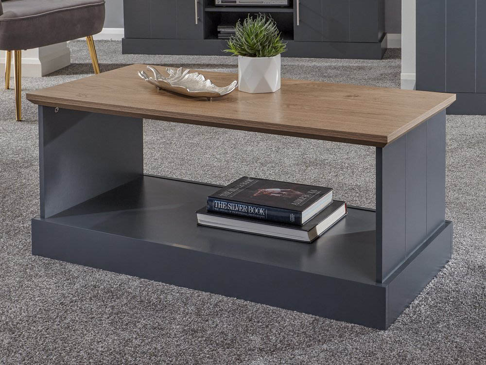 GFW GFW Kendal Slate Blue and Oak Coffee Table (Flat Packed)
