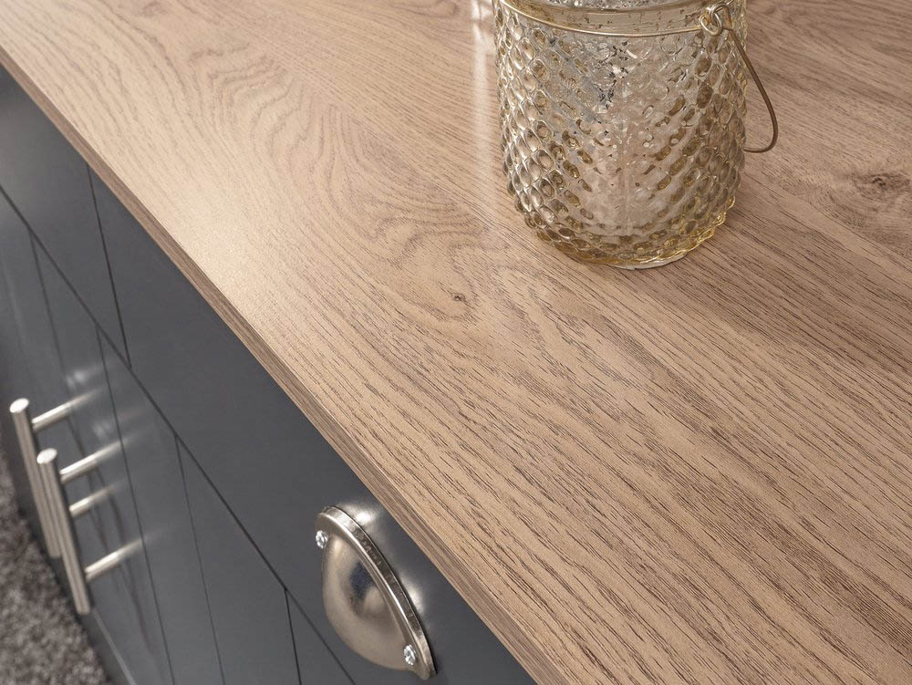 GFW GFW Kendal Slate Blue and Oak 3 Door 2 Drawer Large Sideboard (Flat Packed)