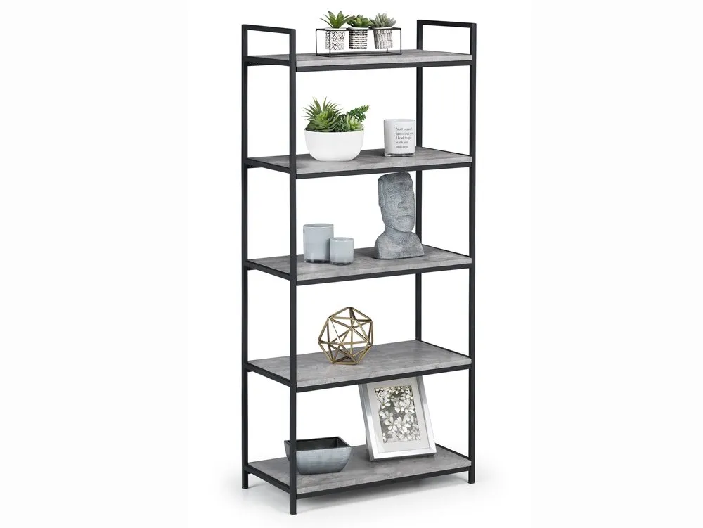 Julian Bowen Julian Bowen Staten Concrete Effect 5 Tier Tall Bookcase