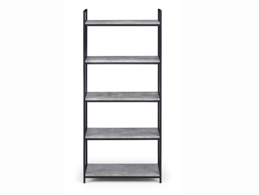 Julian Bowen Julian Bowen Staten Concrete Effect 5 Tier Tall Bookcase (Flat Packed)