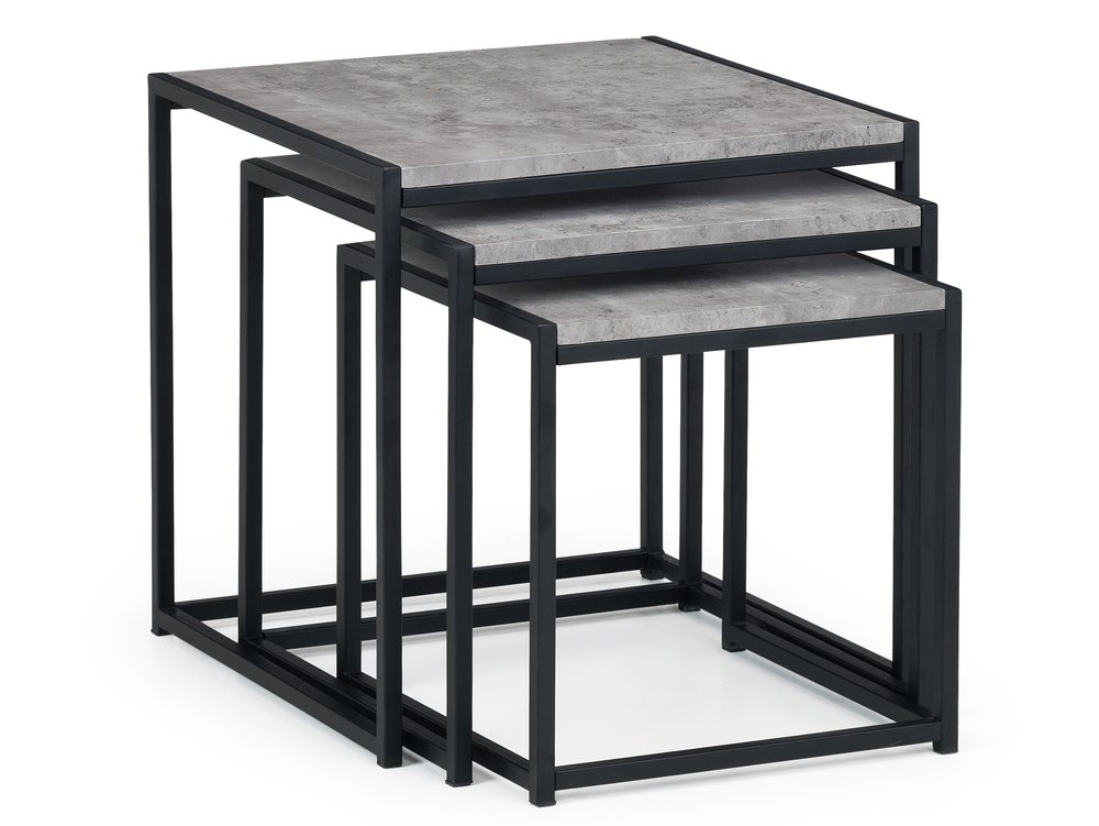 Julian Bowen Julian Bowen Staten Concrete Effect Nest of Tables (Flat Packed)