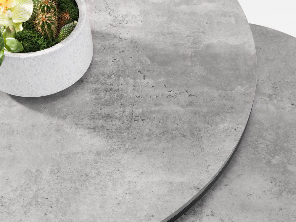 Julian Bowen Julian Bowen Staten Concrete Effect Round Nesting Coffee Tables (Flat Packed)