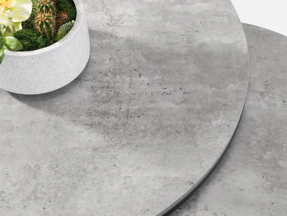 Julian Bowen Julian Bowen Staten Concrete Effect Round Nesting Coffee Tables