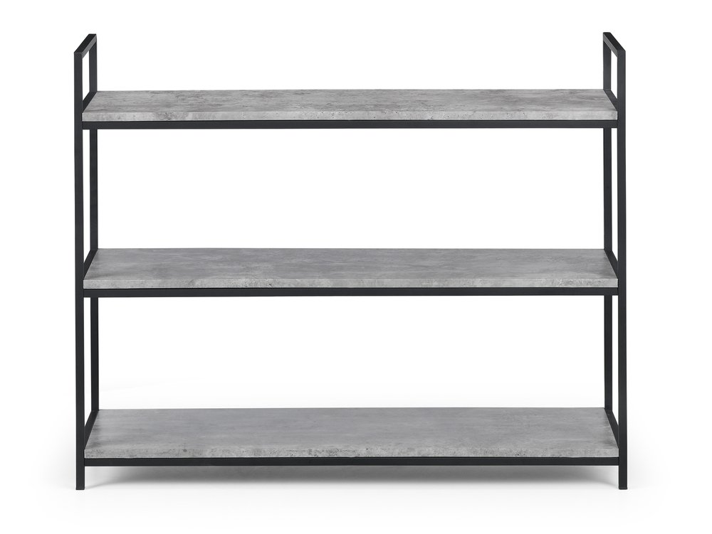 Julian Bowen Julian Bowen Staten Concrete Effect 3 Tier Low Bookcase (Flat Packed)