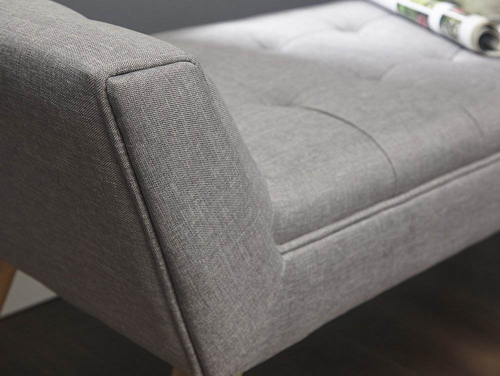 GFW GFW Milan Light Grey Upholstered Fabric Bench