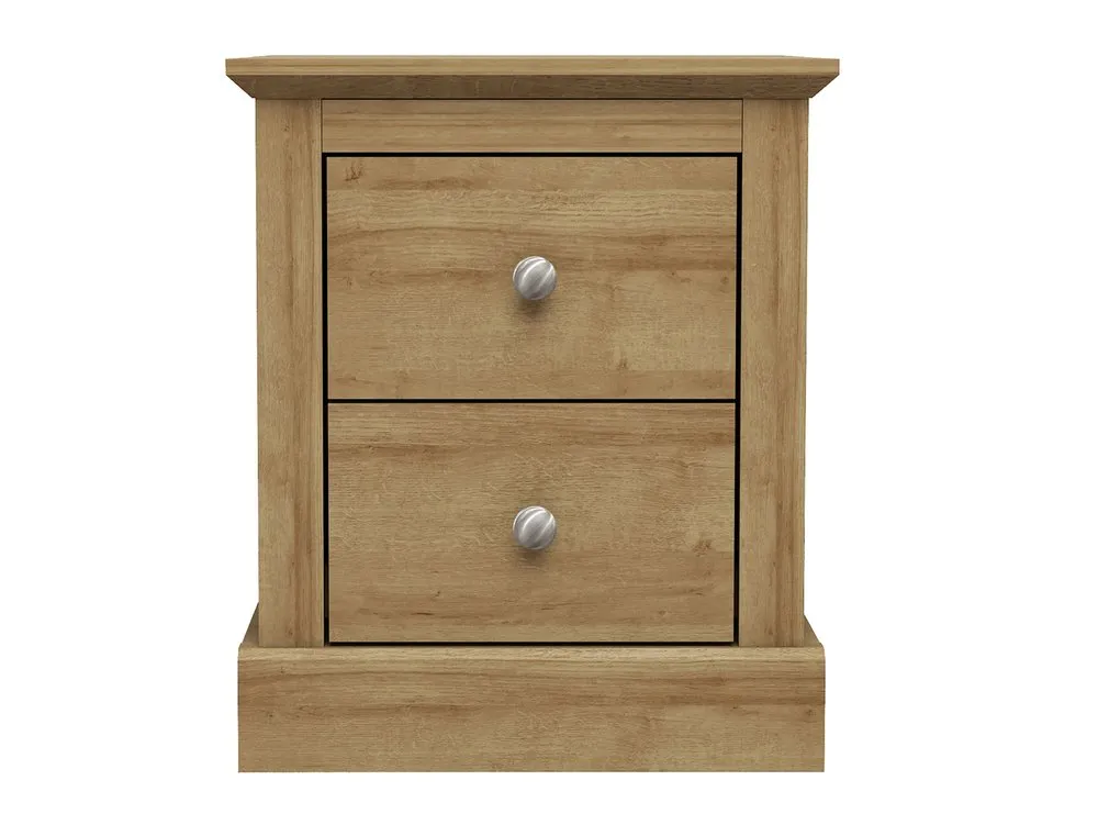 LPD LPD Devon 2 Drawer Oak Bedside Table