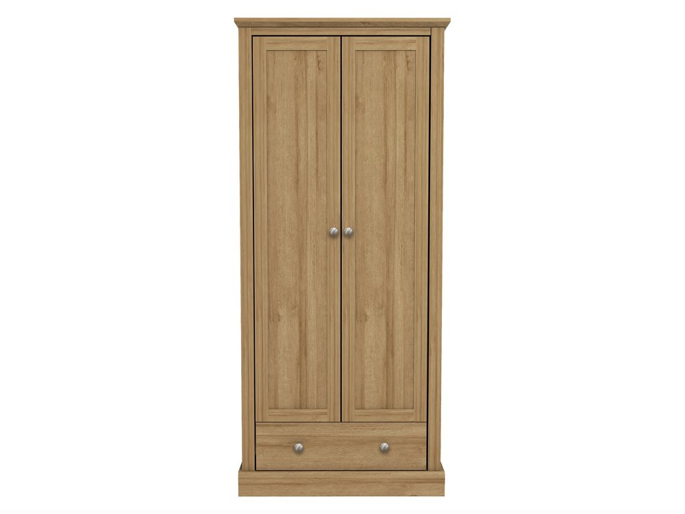 LPD LPD Devon 2 Door 1 Drawer Oak Double Wardrobe (Flat Packed)