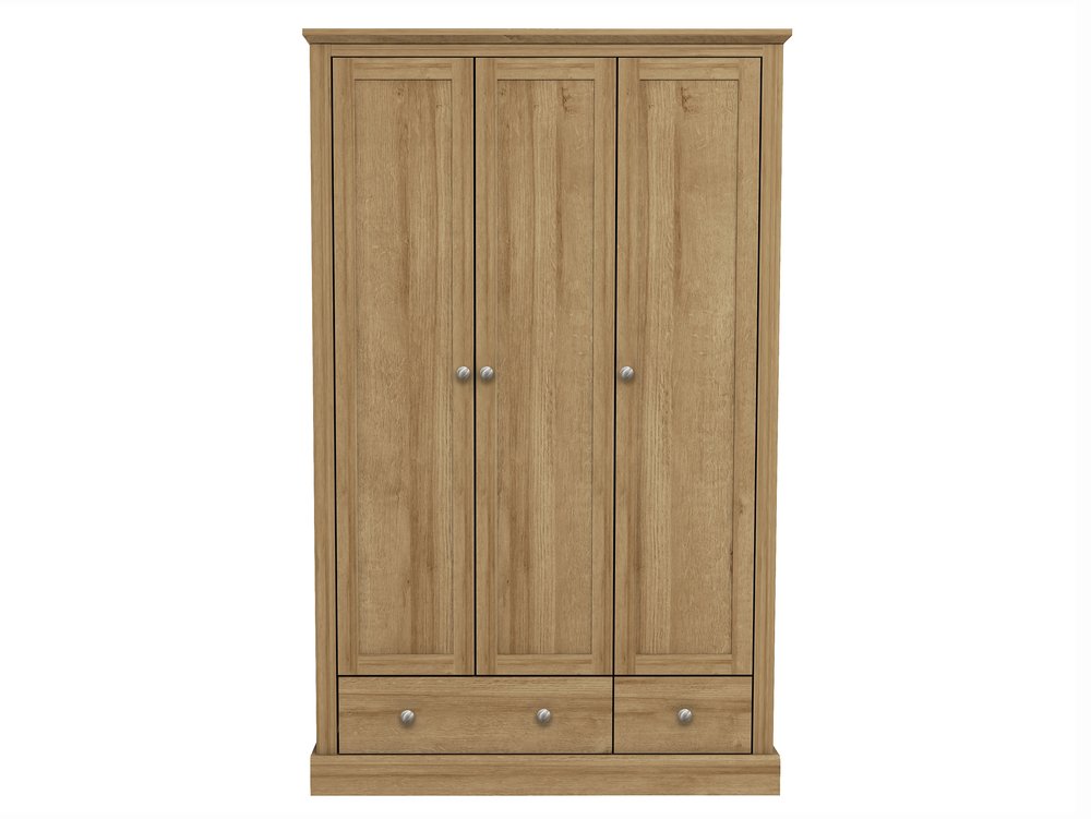 LPD LPD Devon 3 Door 2 Drawer Oak Triple Wardrobe (Flat Packed)