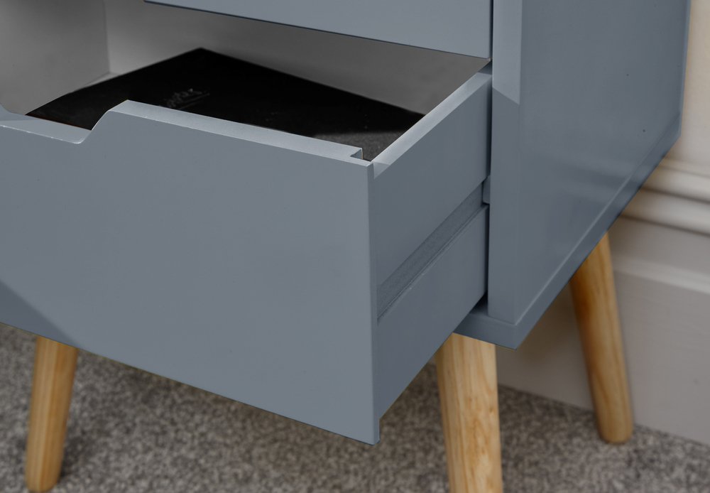 GFW GFW Nyborg 2 Drawer Dark Grey Set of 2 Bedside Cabinets (Flat Packed)