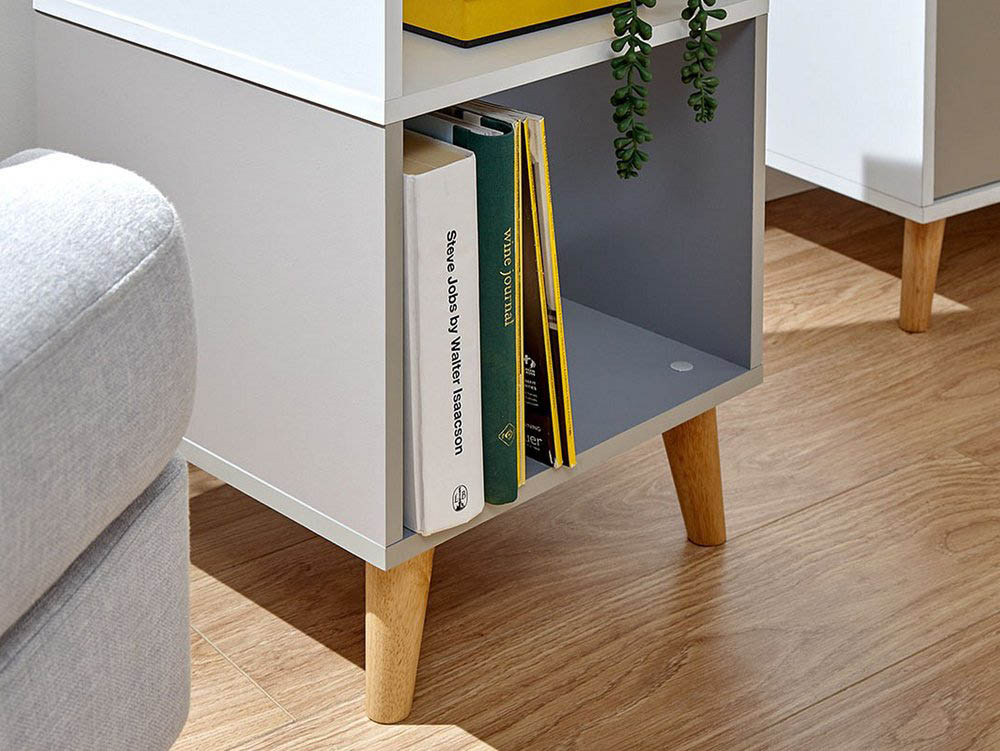 GFW GFW Delta White and Grey Lamp Table (Flat Packed)