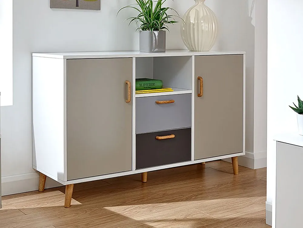 GFW GFW Delta White and Grey 2 Door 2 Drawer Large Sideboard