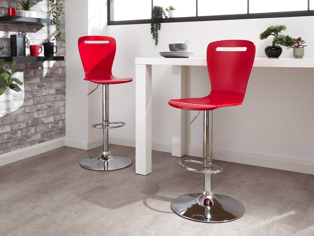 Gfw Long Island Red Gas Lift Bar Stools, Red Bar Stool Set Of 2