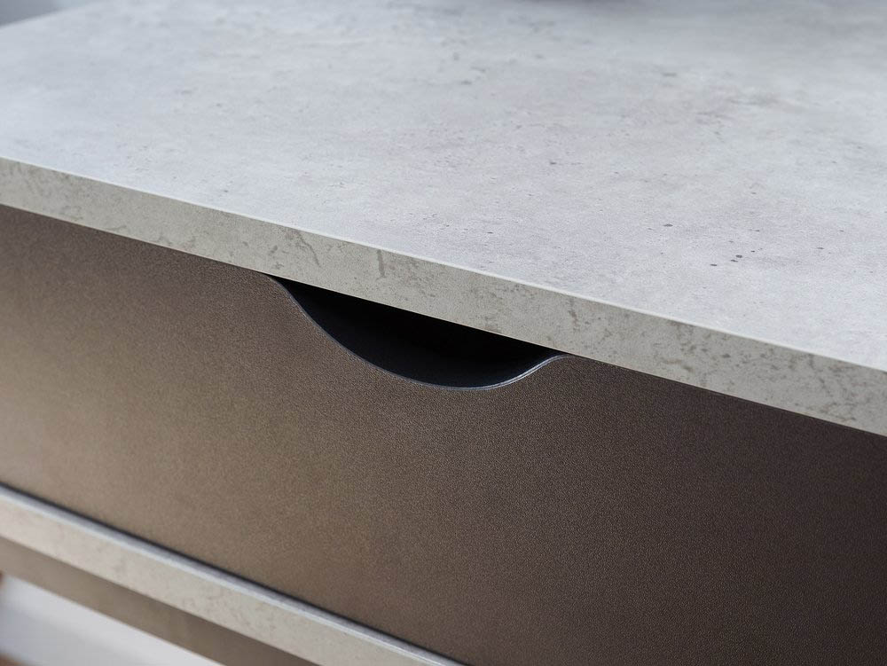 GFW GFW Telford Concrete Effect and Black 1 Drawer Computer Desk (Flat Packed)