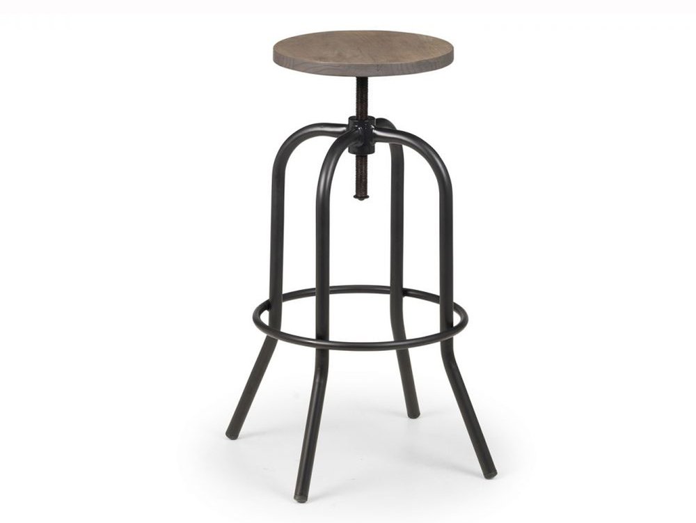 Julian Bowen Julian Bowen Dalston 60cm Mocha Elm and Matt Black 2 Spitfire Bar Stools