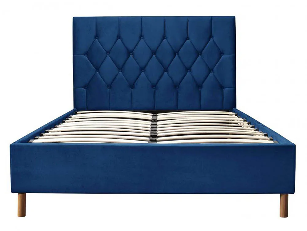 Birlea Furniture & Beds Birlea Loxley 5ft King Size Midnight Blue Fabric Bed Frame
