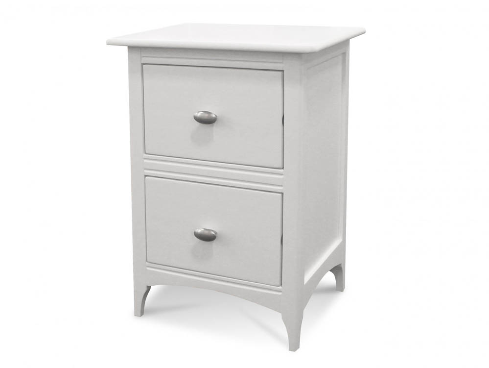 ASC ASC Larrissa White 2 Drawer Wooden Bedside Cabinet (Assembled)