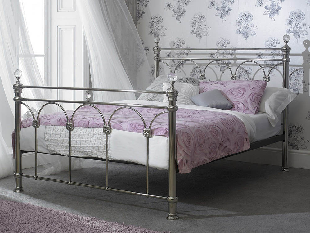 Sareer Sareer Sonita 5ft King Size Chrome Metal Bed Frame