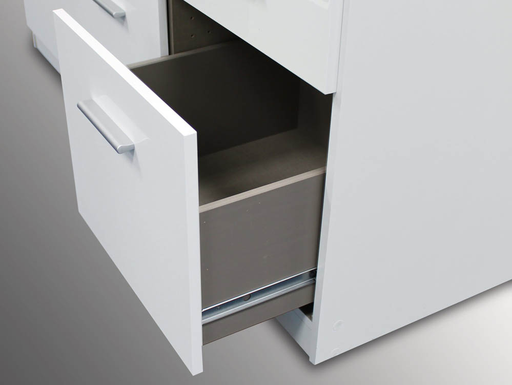 Rauch Rauch Kobe 91cm White High Gloss 2 Door 4 Drawer Double Wardrobe (Flat Packed)