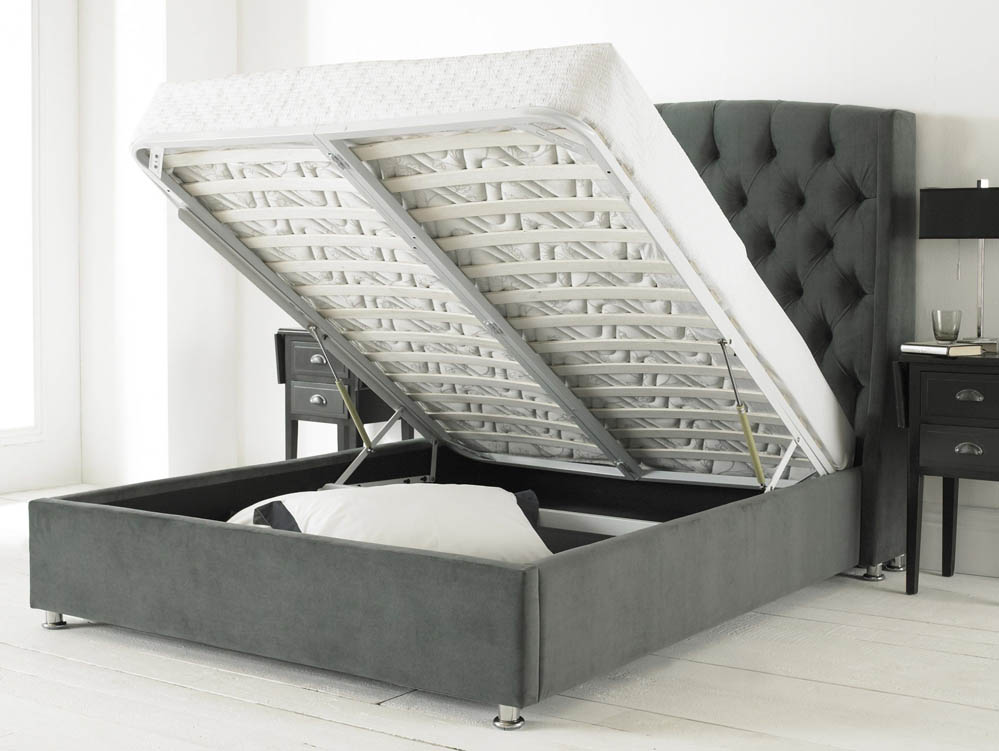 Hyder Living Buckingham 6ft Super King Size Charcoal Upholstered Fabri Archers Sleepcentre Hyder Living Buckingham 6ft Super King, Hotel Style King Size Bed
