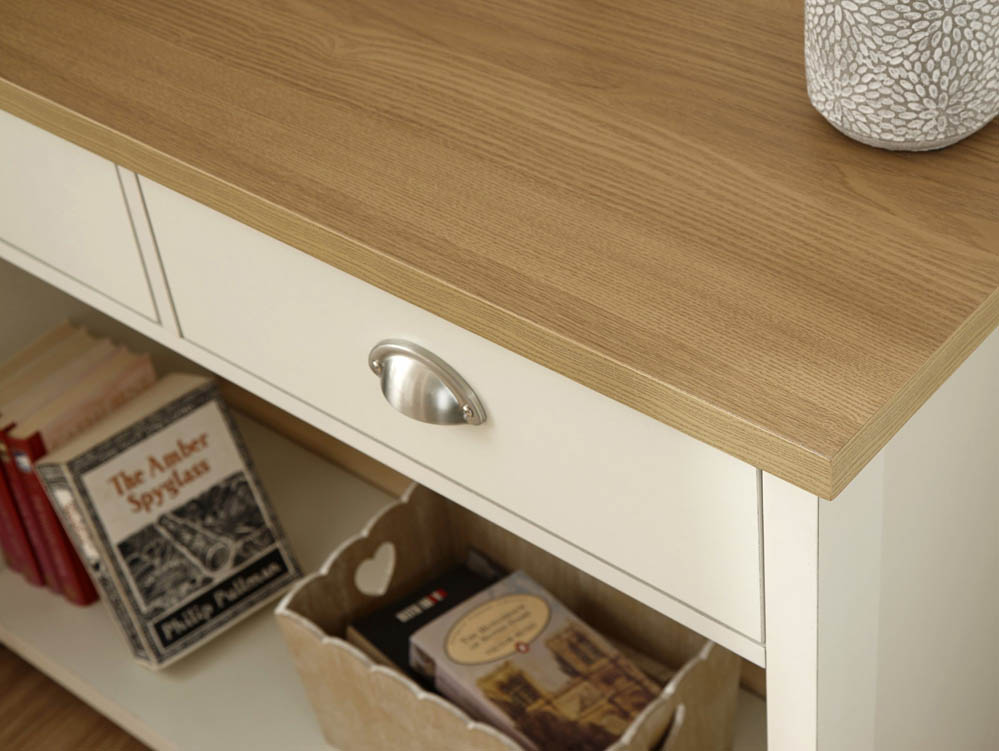 GFW GFW Lancaster Cream and Oak 2 Drawer Console Table (Flat Packed)