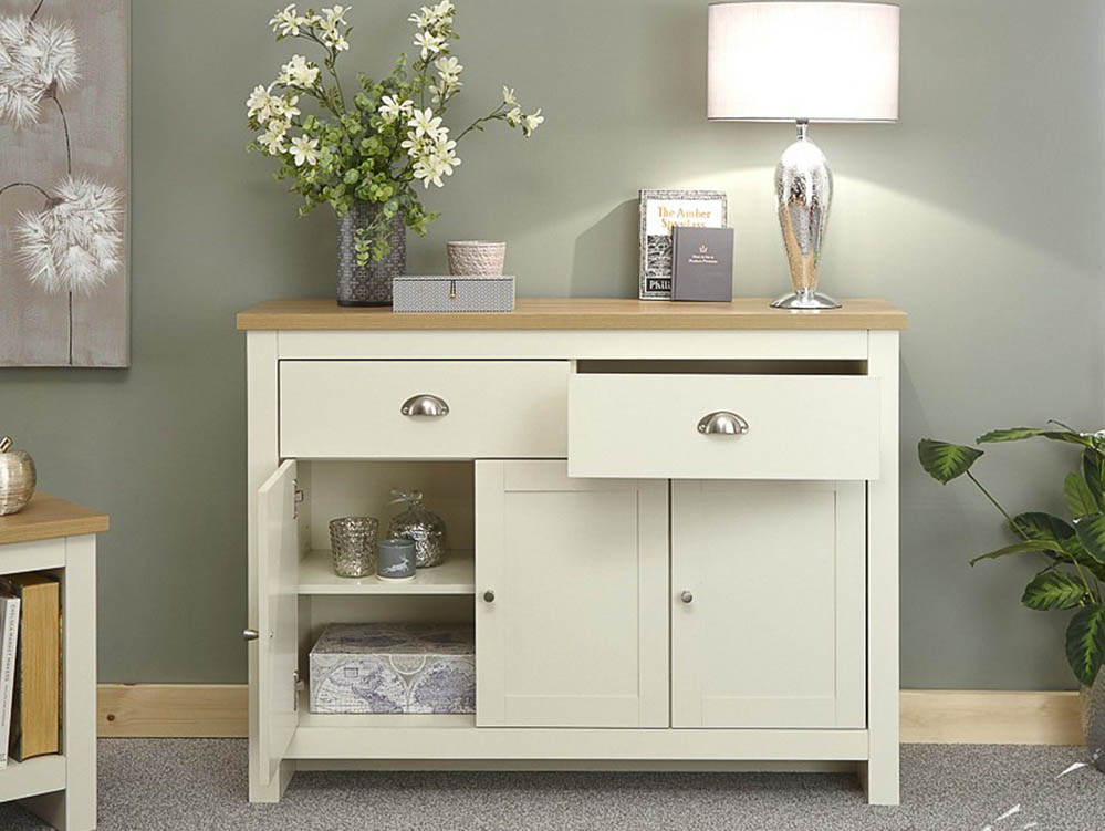 GFW GFW Lancaster Cream and Oak 3 Door 2 Drawer Large Sideboard (Flat Packed)