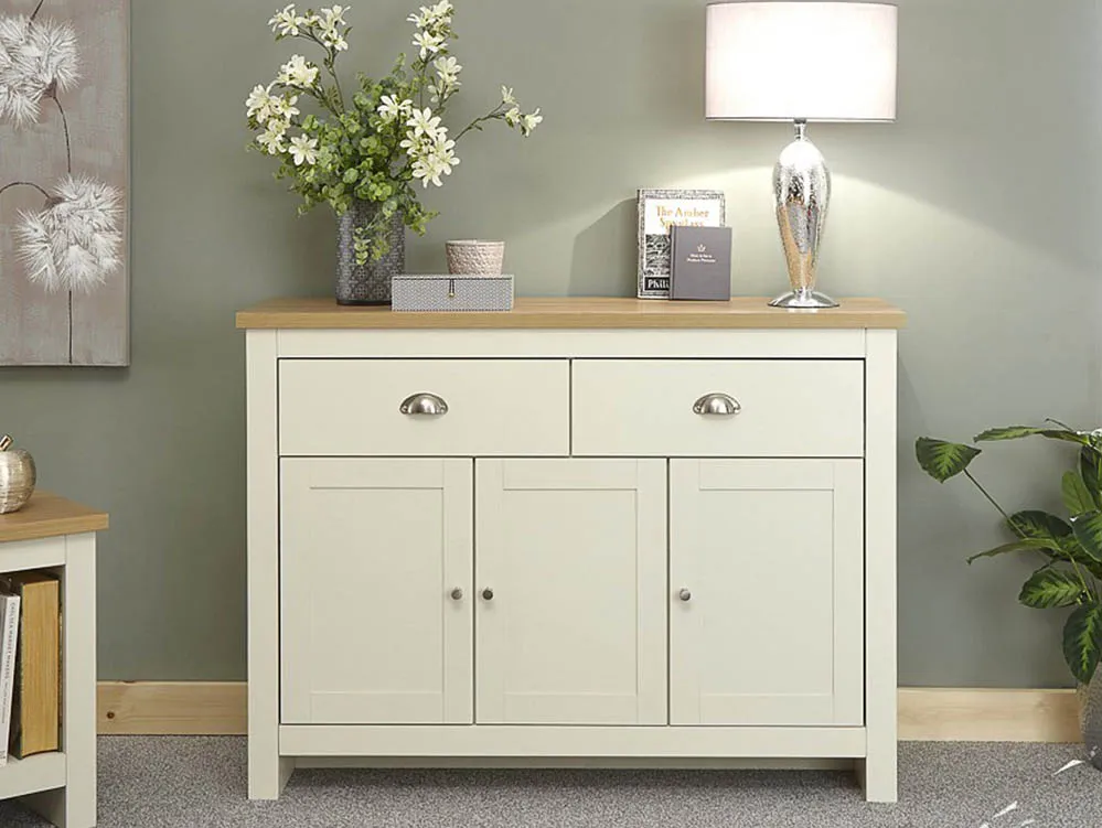 GFW GFW Lancaster Cream and Oak 3 Door 2 Drawer Large Sideboard