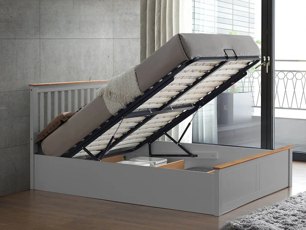 Bedmaster Bedmaster Malmo Pearl Grey Wooden Ottoman Bed Frame